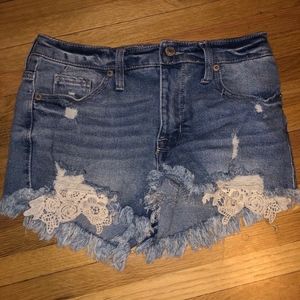 cute high waisted denim shorts